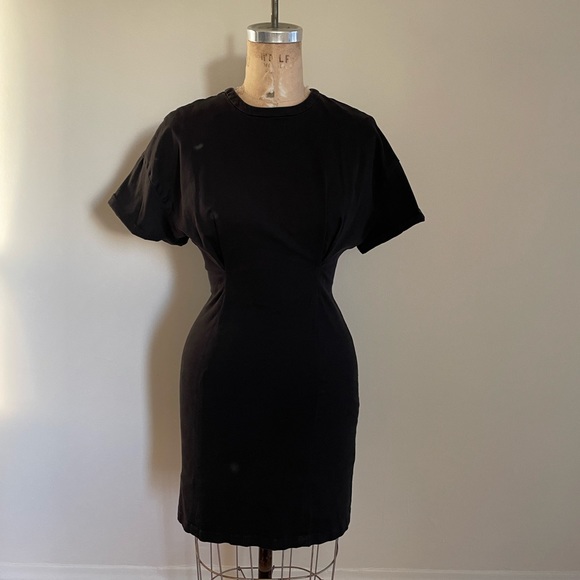 Zara Dresses & Skirts - NWT Zara black denim dress stretch small short sleeve
